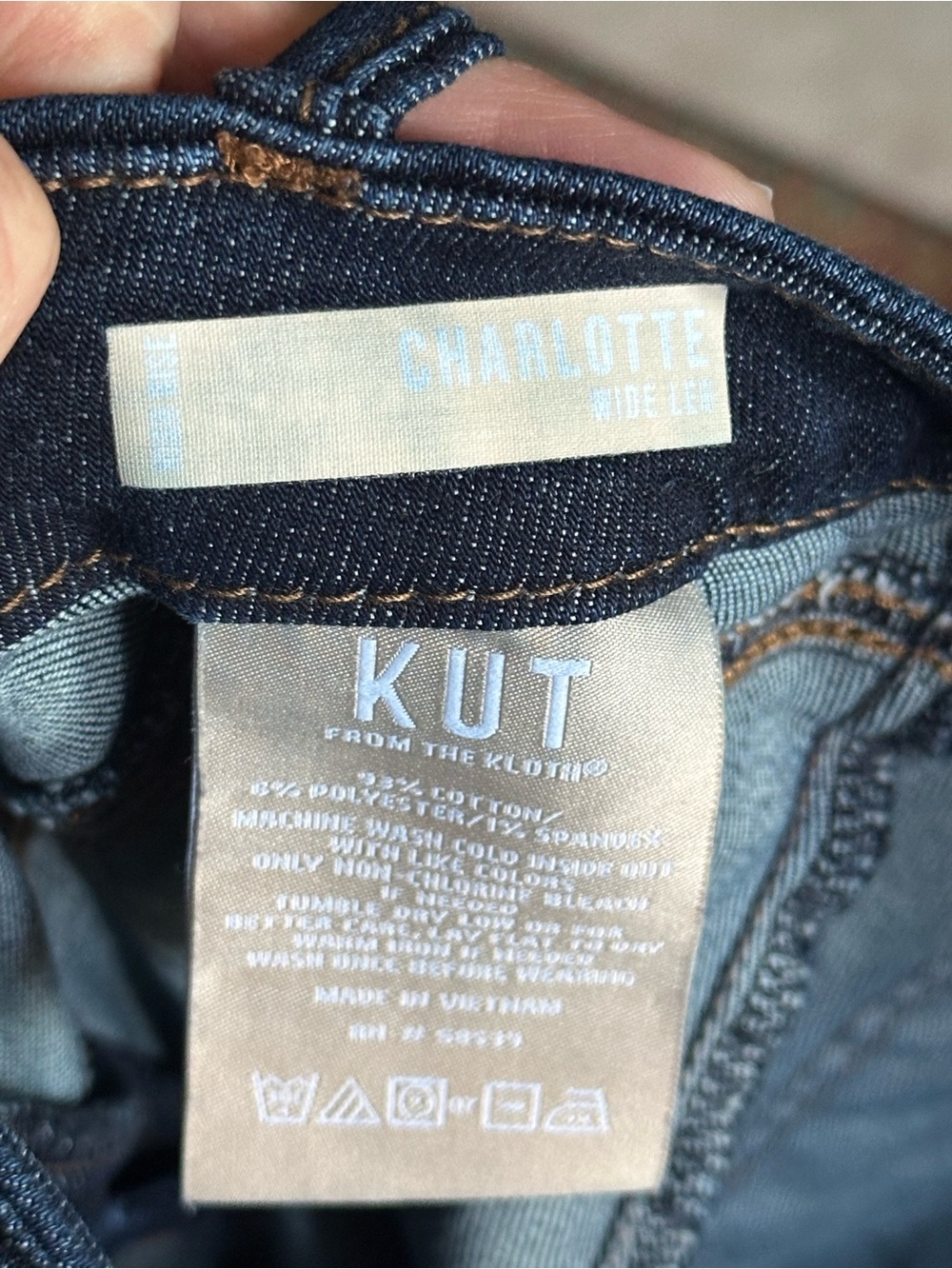 KUT FROM THE KLOTH charlotte high-rise wide leg wide front pockets raw hem 6 - Picture 9 of 13